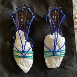 Cute metallic blue/green Kate Spade low heels.